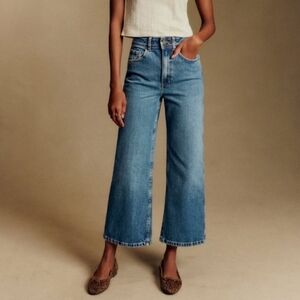 Sezane Le Crop Denim Blue Jeans